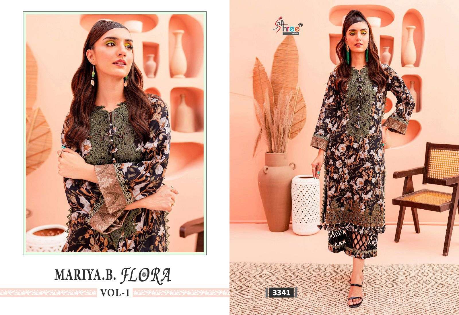 Shree Mariya B Flora Vol 1 Cotton Dupatta Pakistani Suits Wholesale catalog