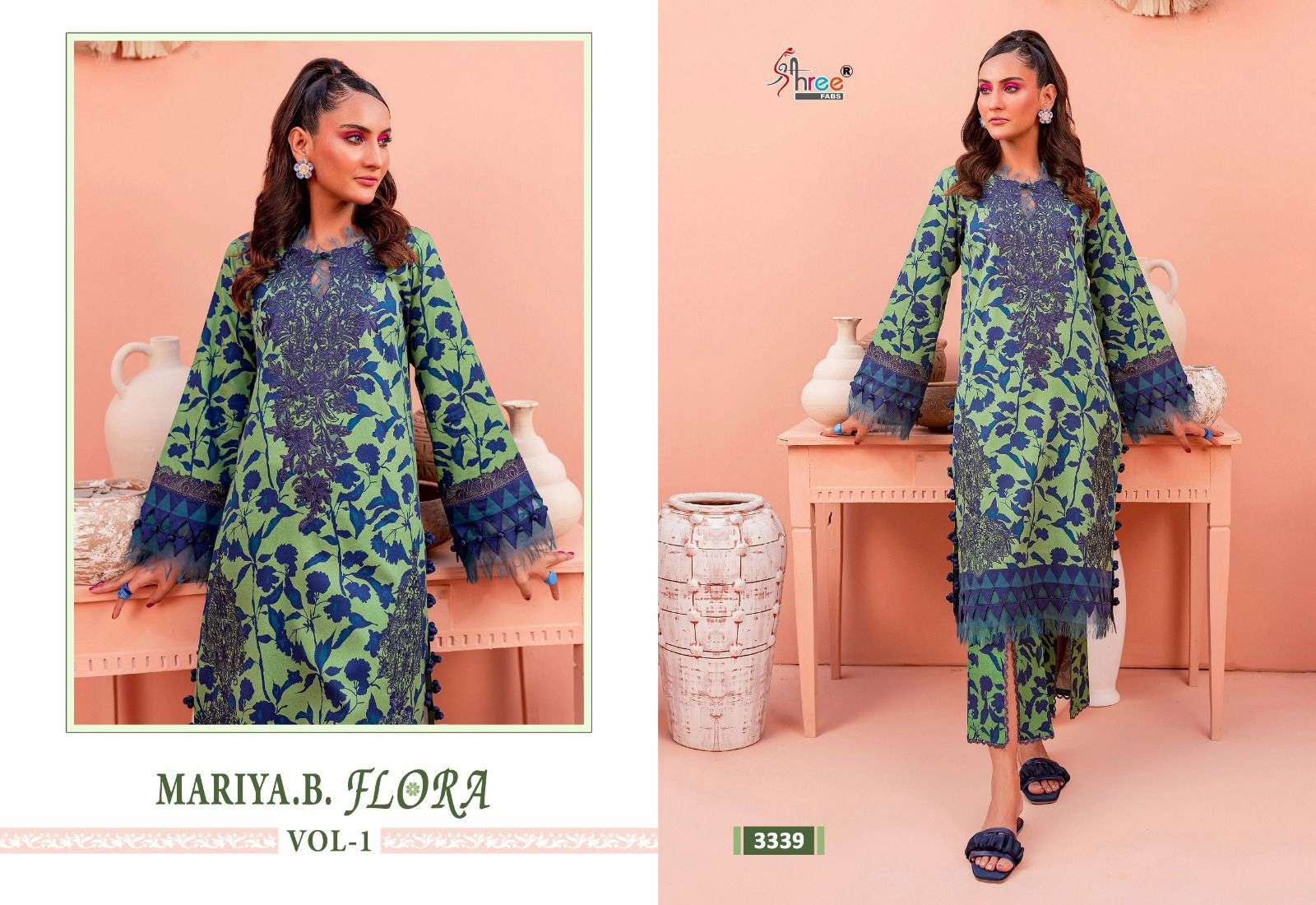 Shree Mariya B Flora Vol 1 Cotton Dupatta Pakistani Suits Wholesale catalog