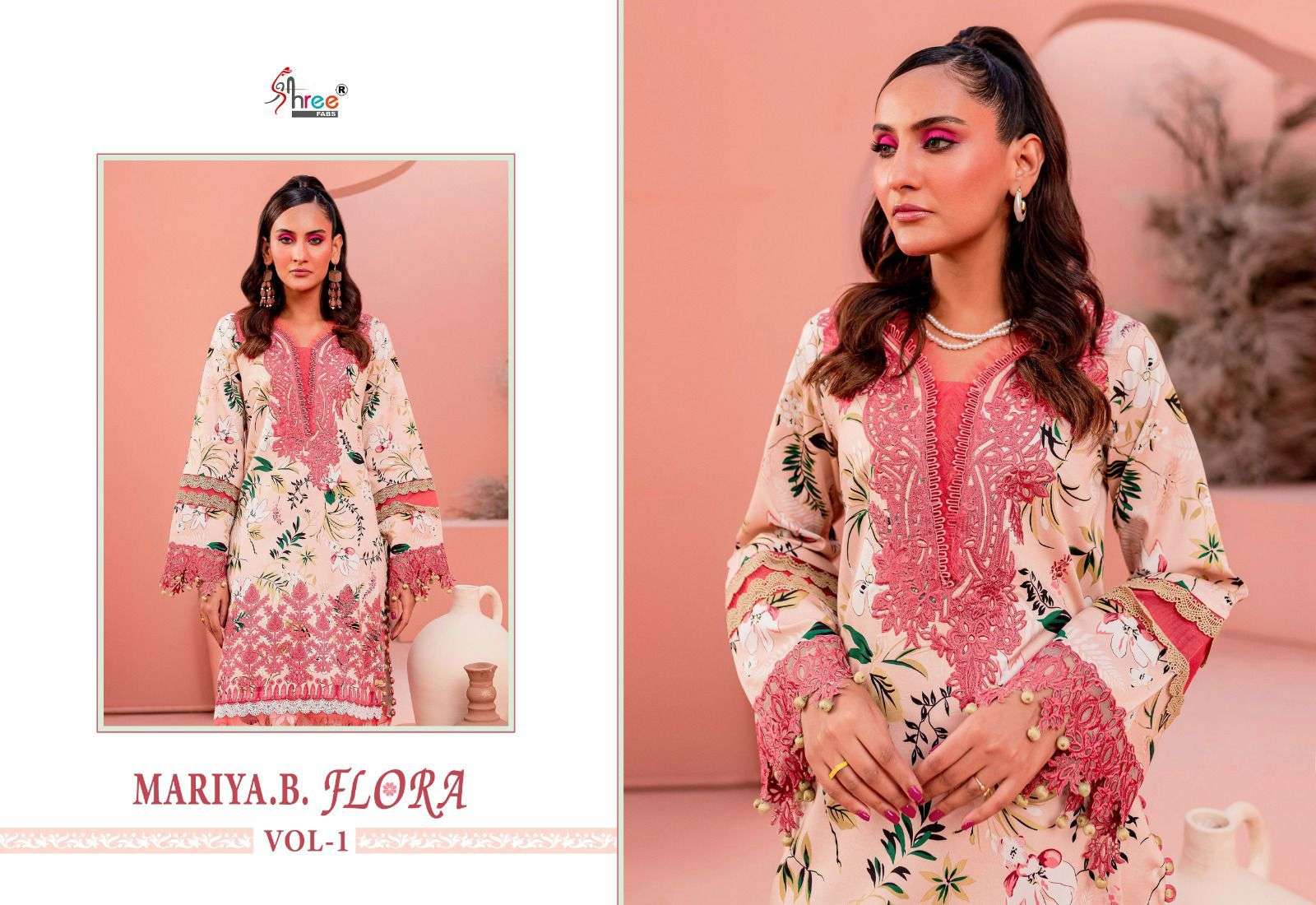 Shree Mariya B Flora Vol 1 Cotton Dupatta Pakistani Suits Wholesale catalog