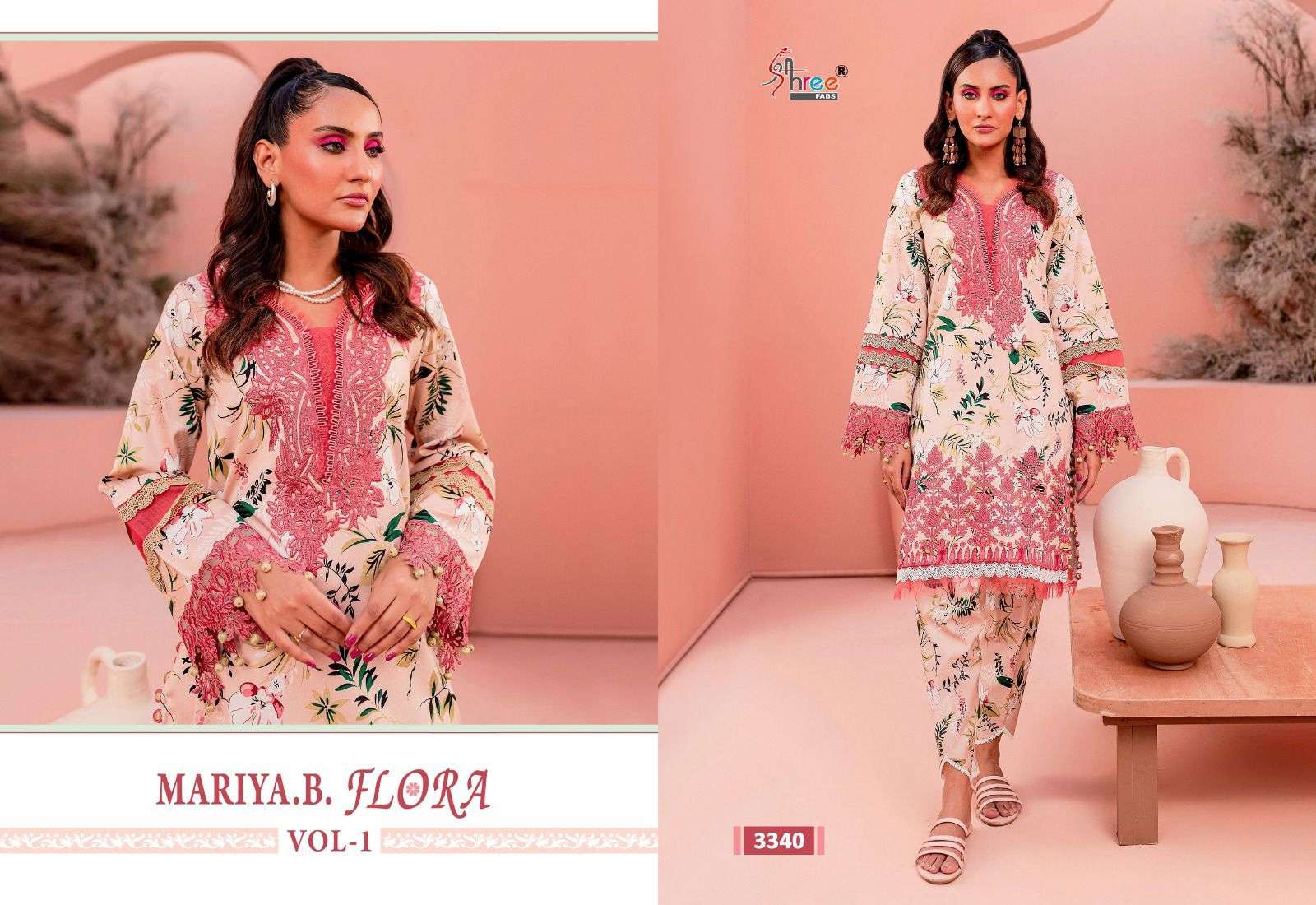Shree Mariya B Flora Vol 1 Cotton Dupatta Pakistani Suits Wholesale catalog