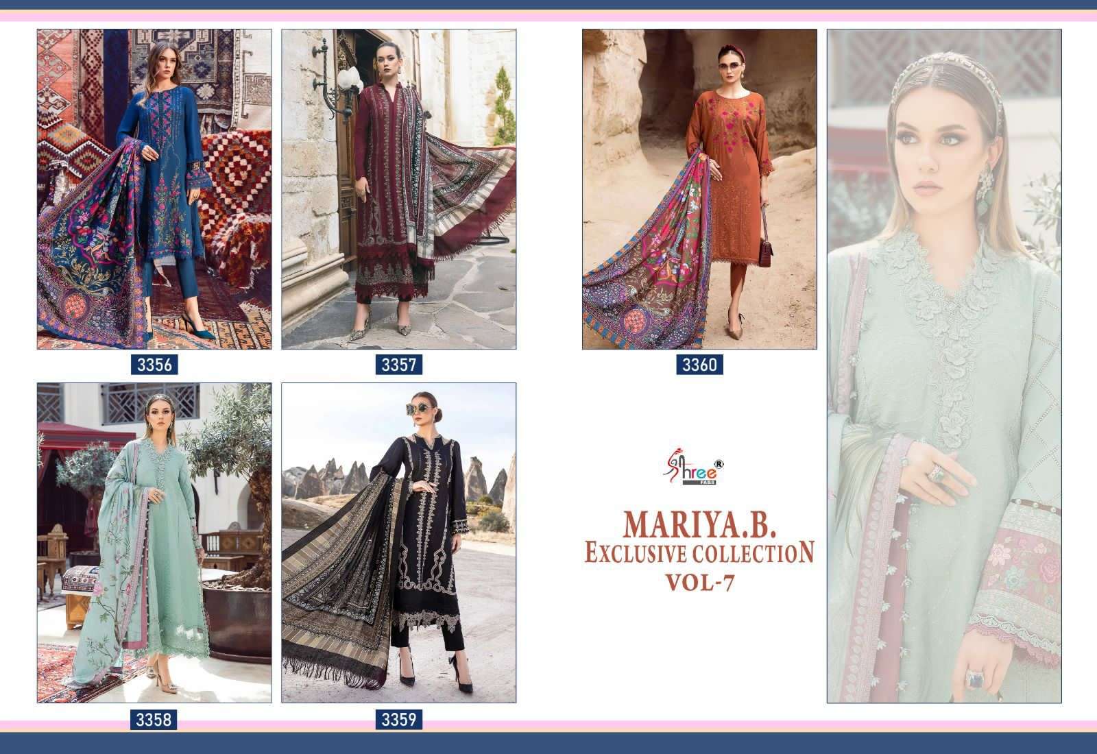 Shree Mariya B Vol 7 Chiffon Dupatta Pakistani Suits Wholesale catalog