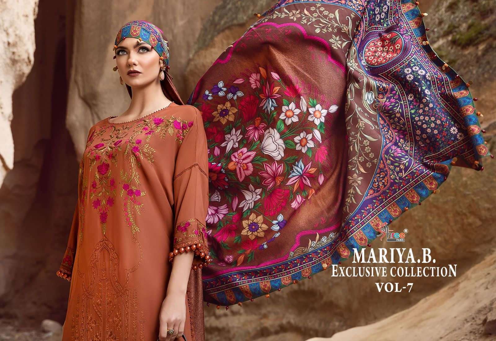 Shree Mariya B Vol 7 Chiffon Dupatta Pakistani Suits Wholesale catalog