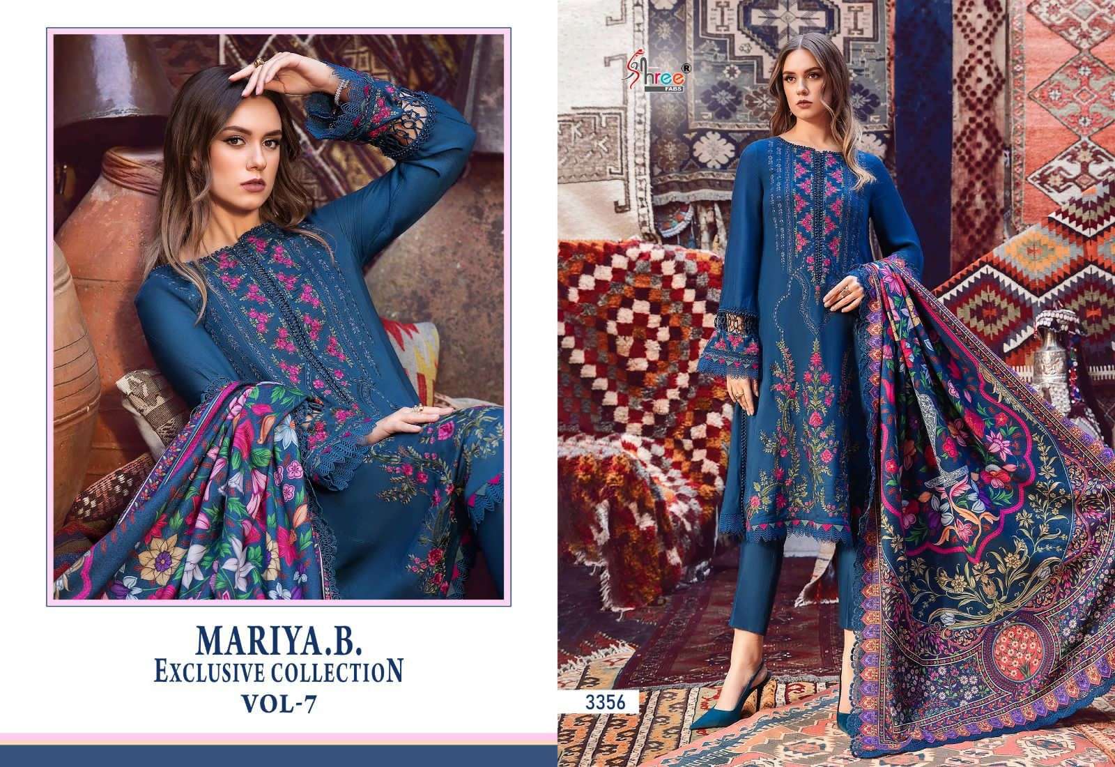Shree Mariya B Vol 7 Chiffon Dupatta Pakistani Suits Wholesale catalog
