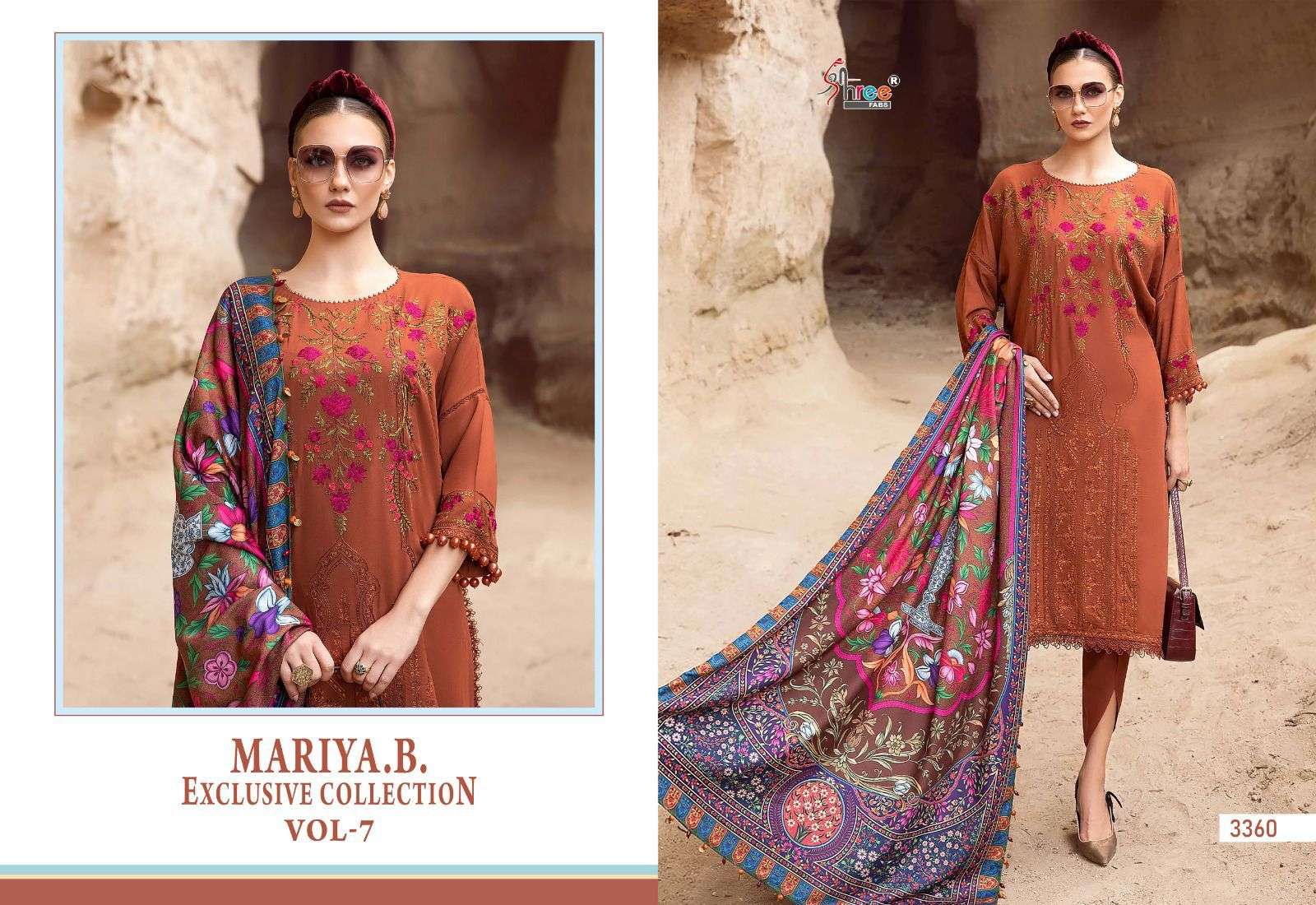 Shree Mariya B Vol 7 Chiffon Dupatta Pakistani Suits Wholesale catalog