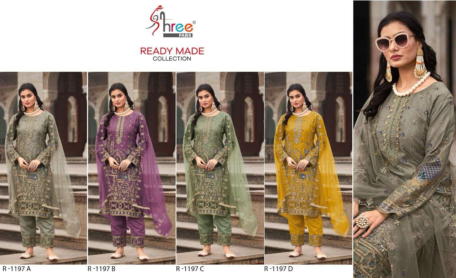 Shree R 1197 Readymade Designer Pakistani Suits Wholesale catalog