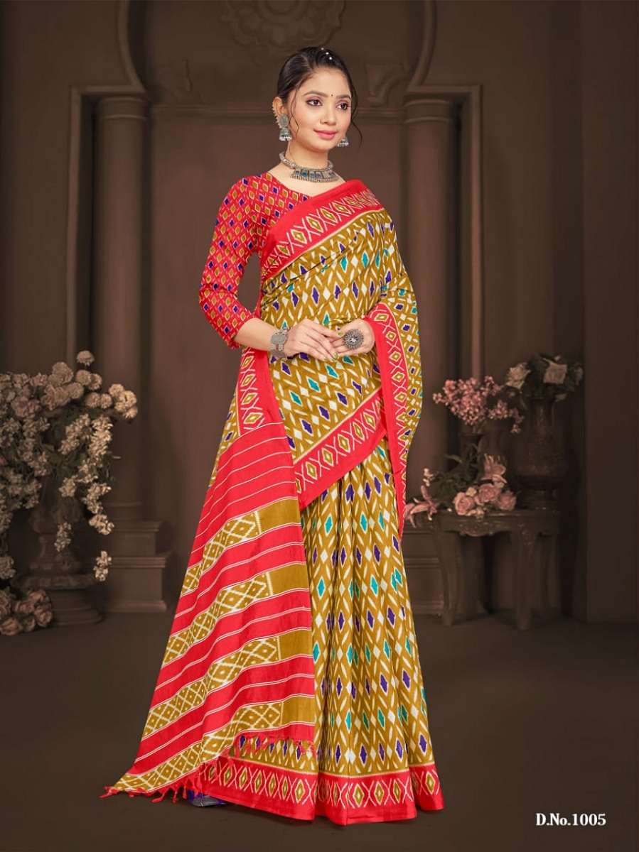 SMC Ikkat With Latkan -Cotton Sarees -Wholesale Catalog