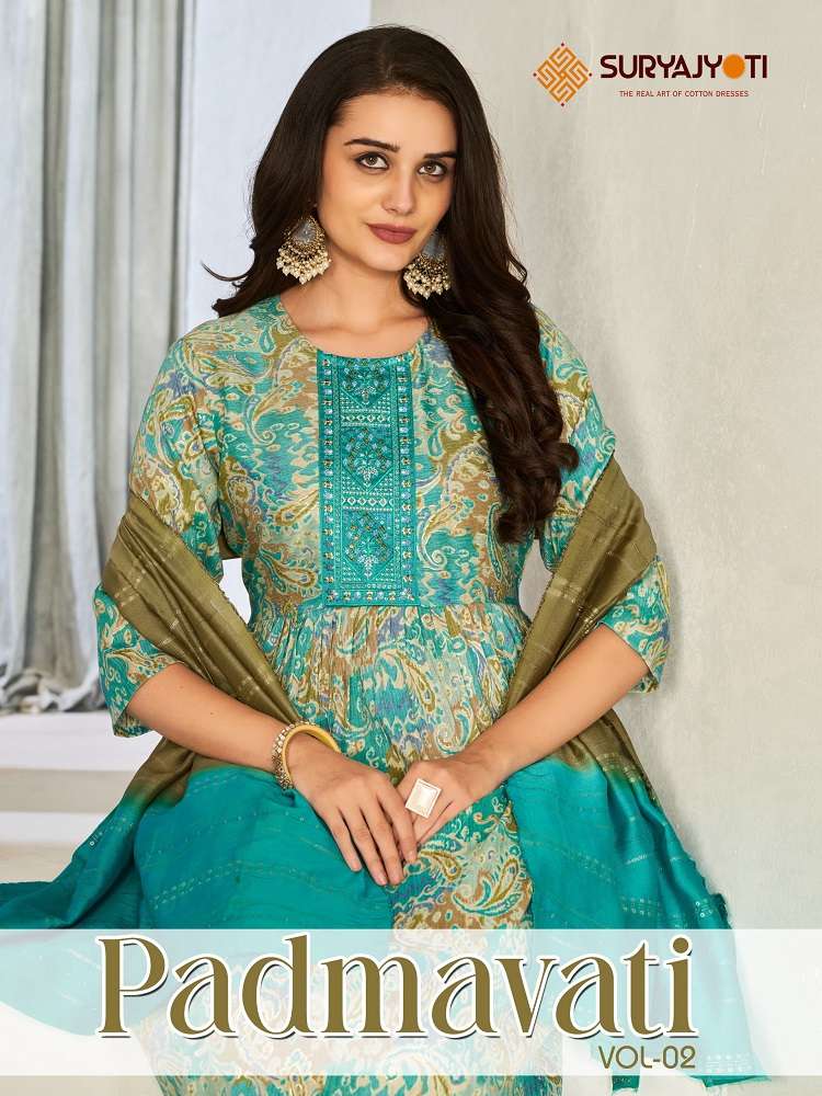 Suryajyoti Padmavati Vol-2 -Nyra Cut Kurti Pant With Dupatta -Wholesale Catalog