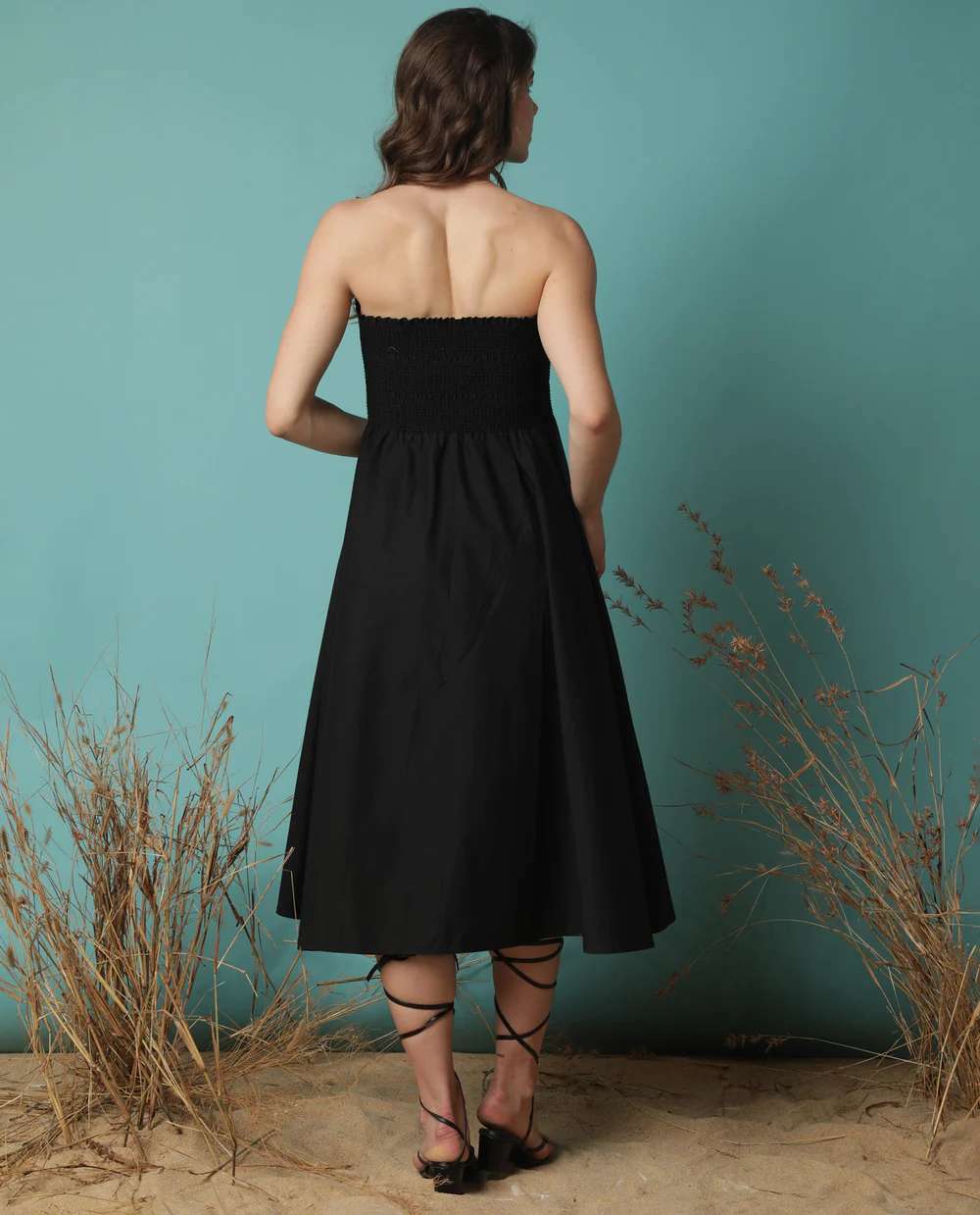 TIERED MIDI DRESS ZIGZORA - BLACK Dress Materials Wholesale catalog