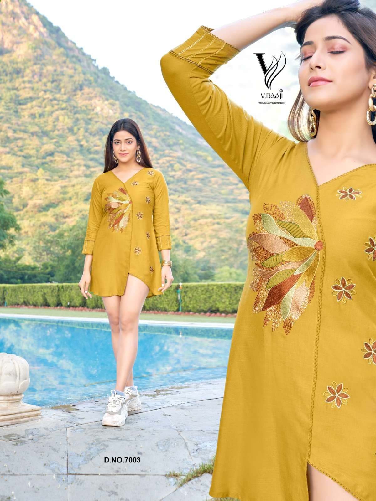 V. Raaji BOLD Long Top Kurti Wholesale catalog