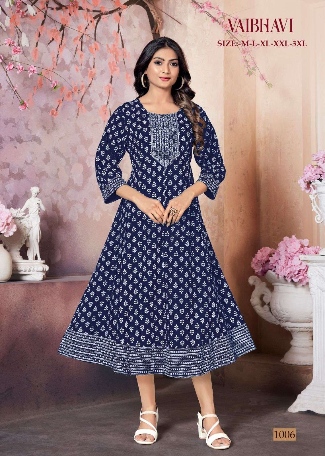 VAIBHAVI RAYON KHADI GOLD PRINT Kurti Wholesale catalog