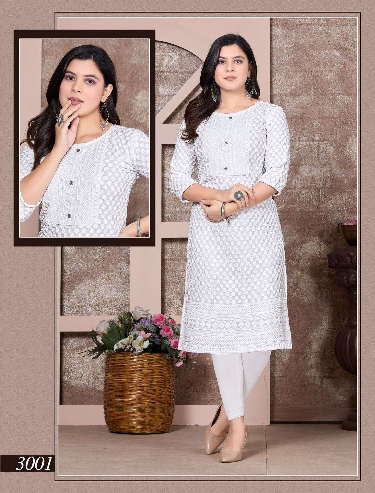 White Brighton Kurti Wholesale catalog