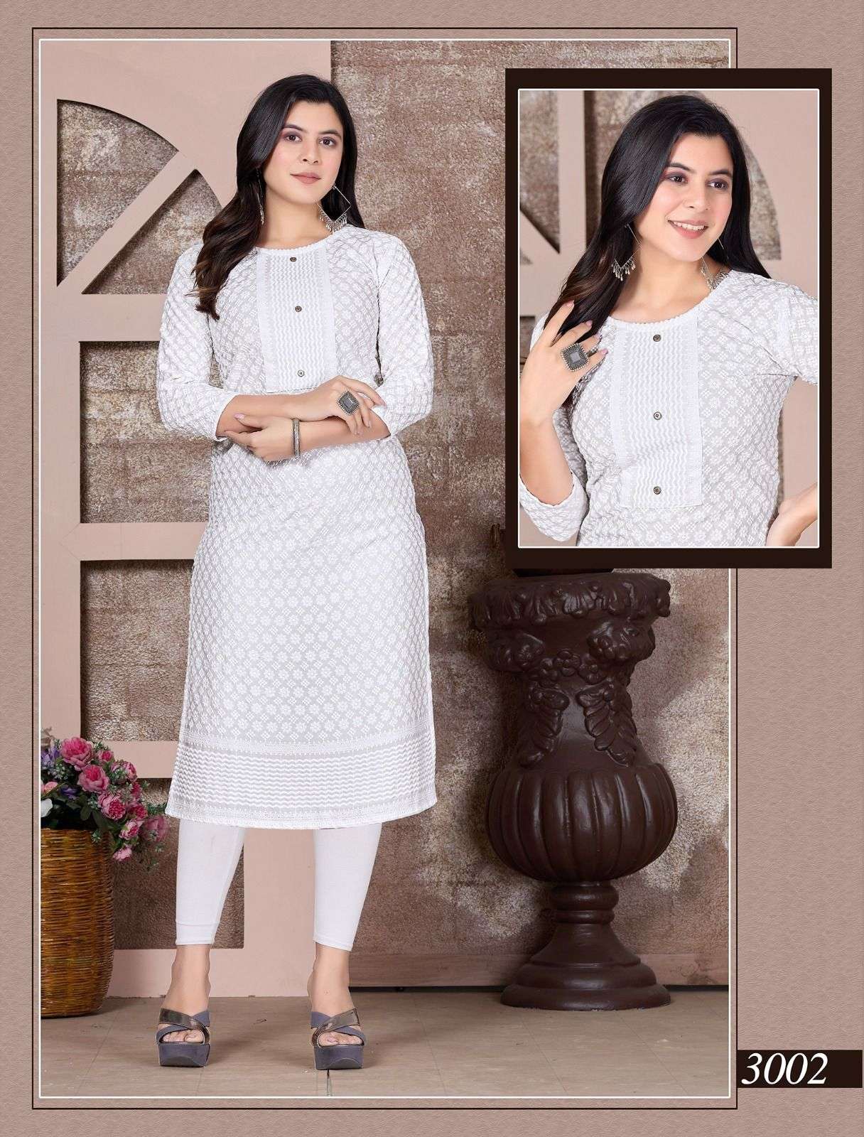 White Brighton Kurti Wholesale catalog
