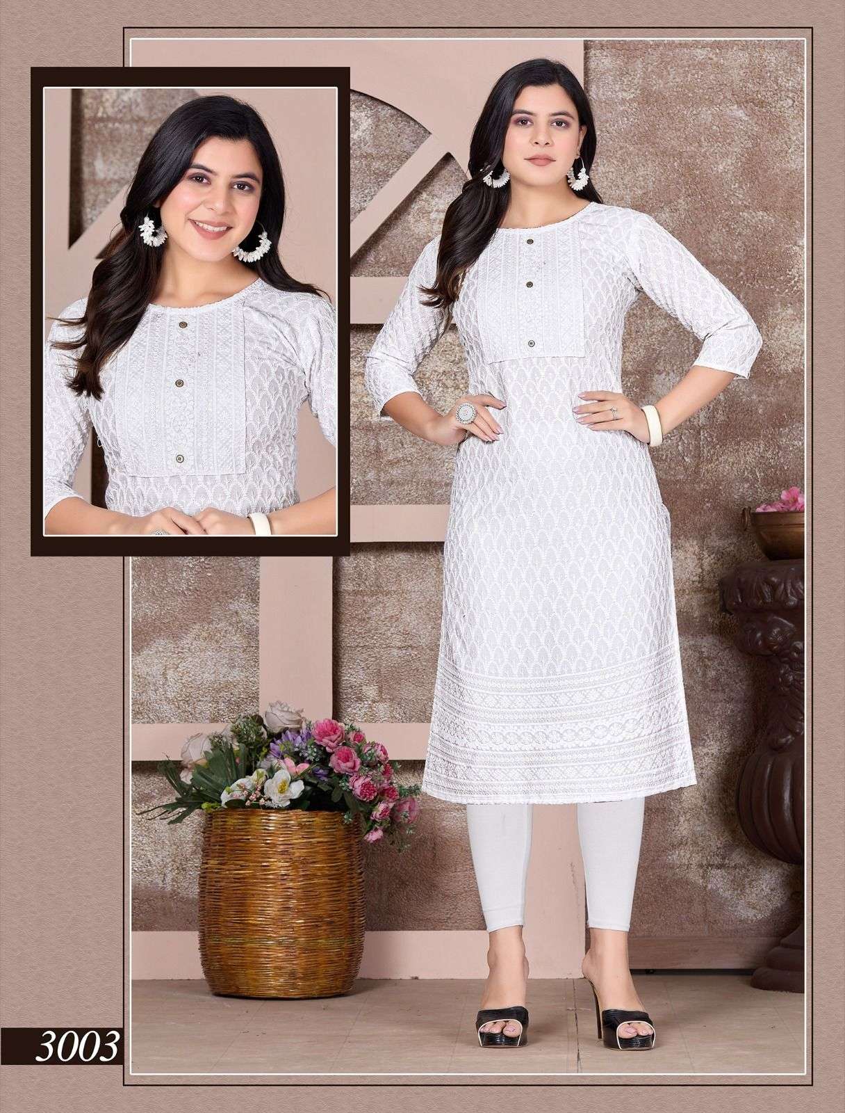 White Brighton Kurti Wholesale catalog