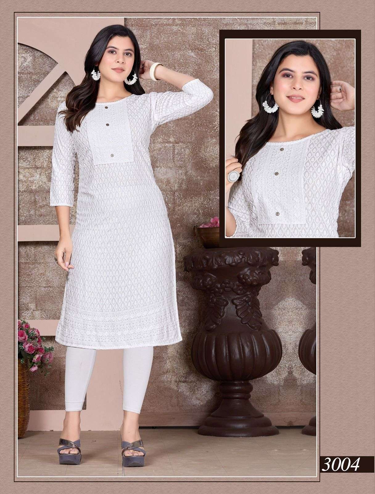 White Brighton Kurti Wholesale catalog