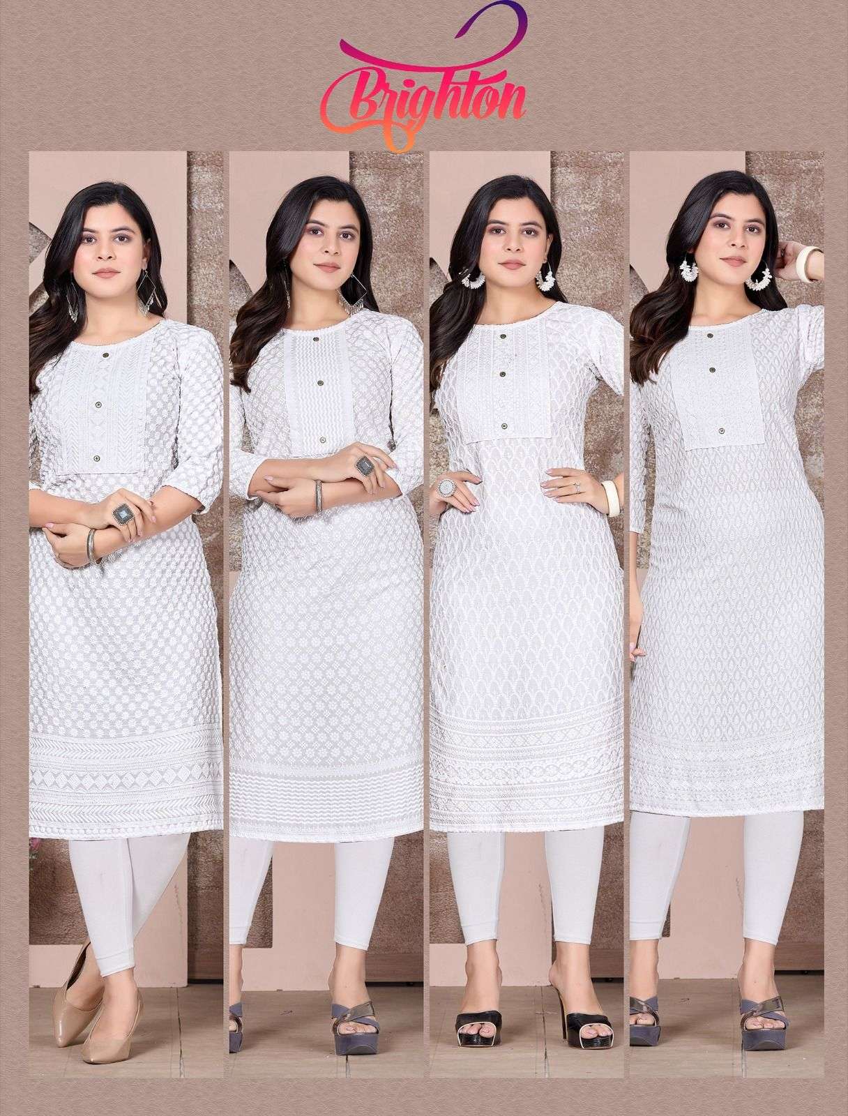 White Brighton Kurti Wholesale catalog