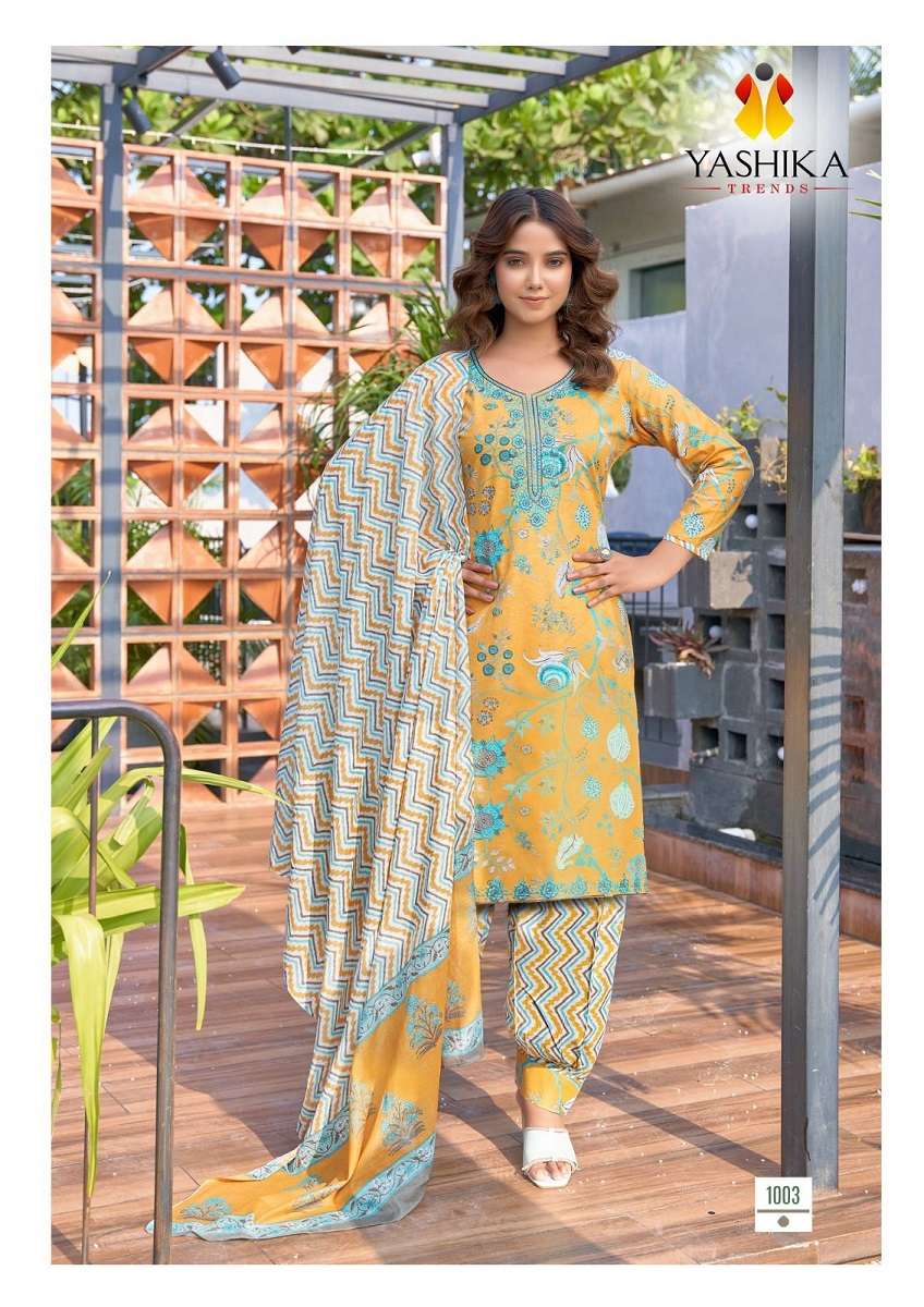 Yashika Guzarish Cotton Printed Dress Material Wholesale catalog