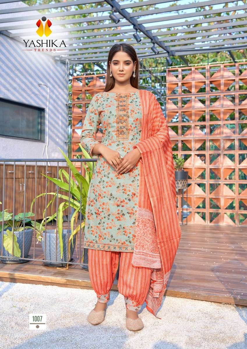 Yashika Guzarish Cotton Printed Dress Material Wholesale catalog