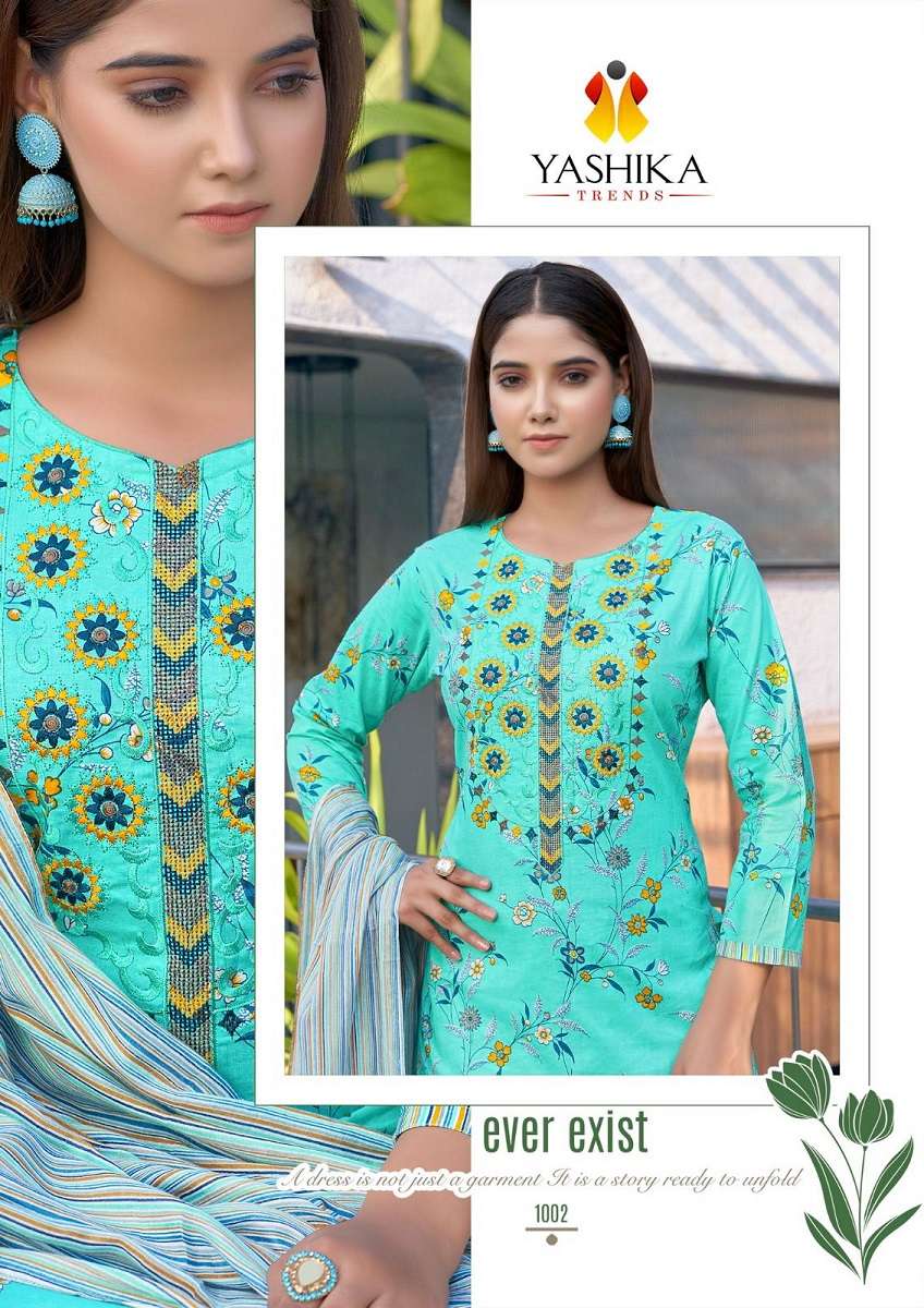 Yashika Guzarish Cotton Printed Dress Material Wholesale catalog
