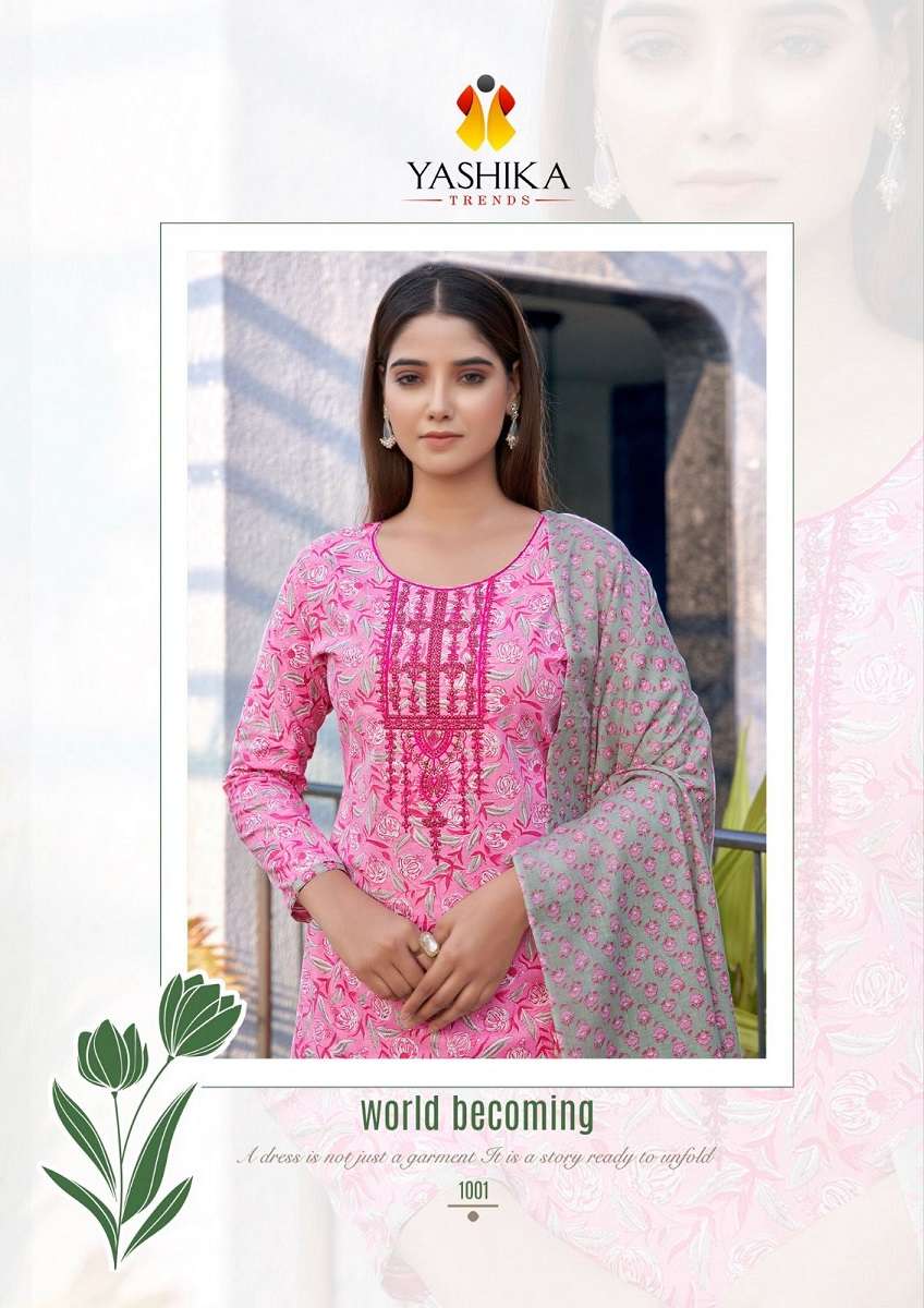 Yashika Guzarish Cotton Printed Dress Material Wholesale catalog