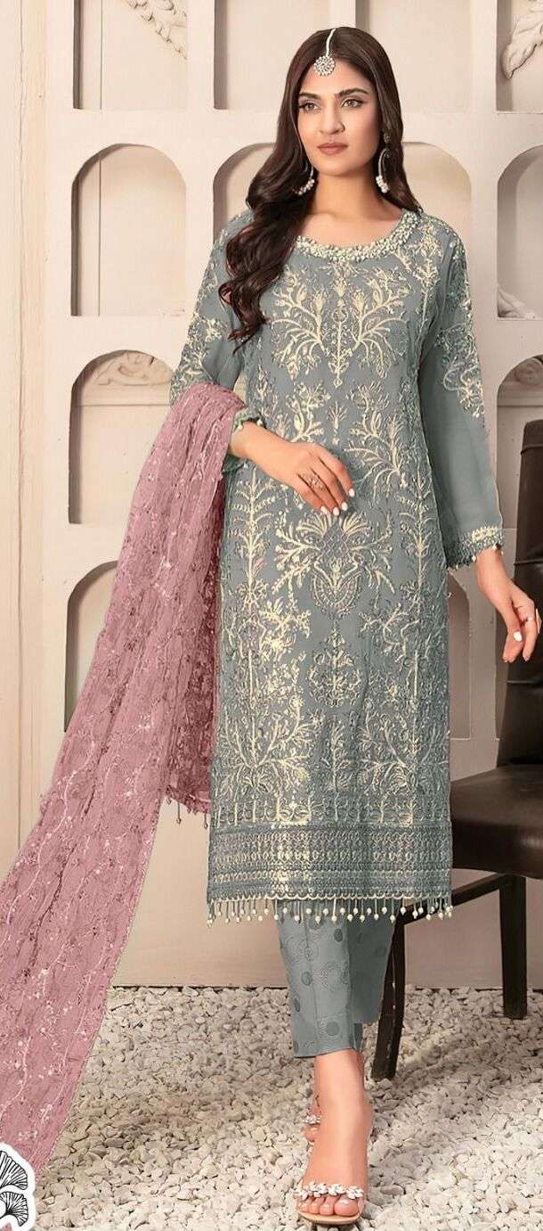 Zaha Zarina Vol 3 Faux Georgette Salwar Kameez Wholesale catalog