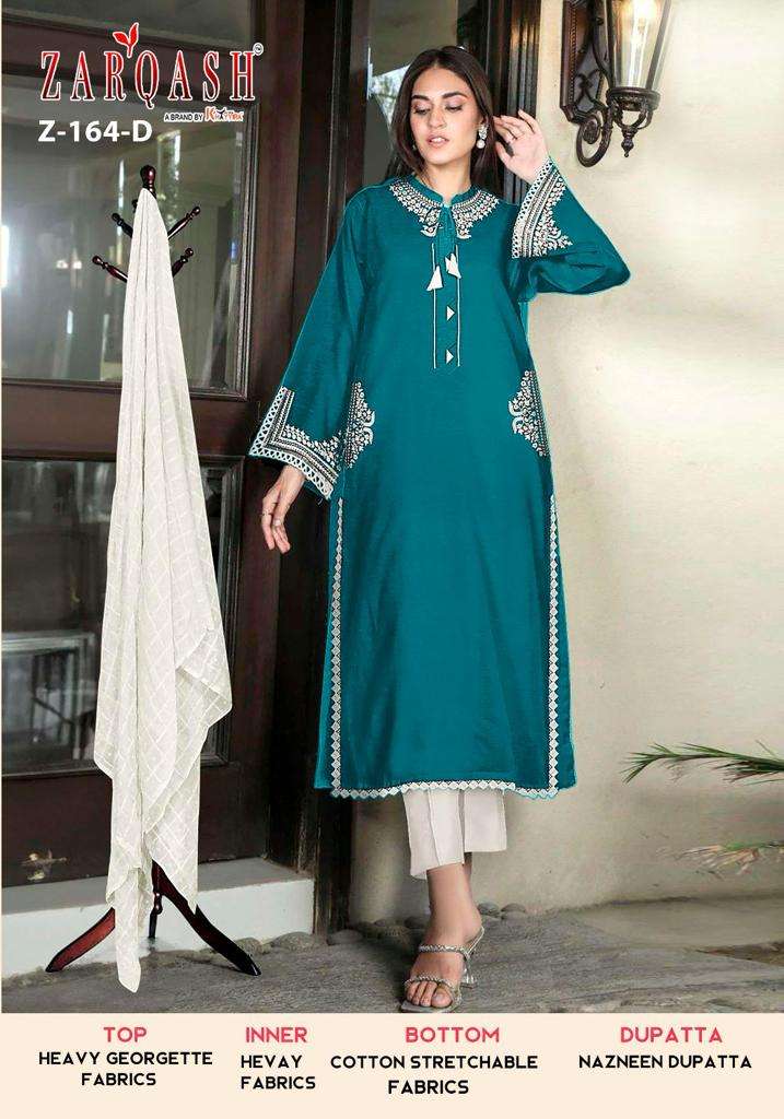 Zarqash Z 164 A To D Salwar Suits Wholesale catalog