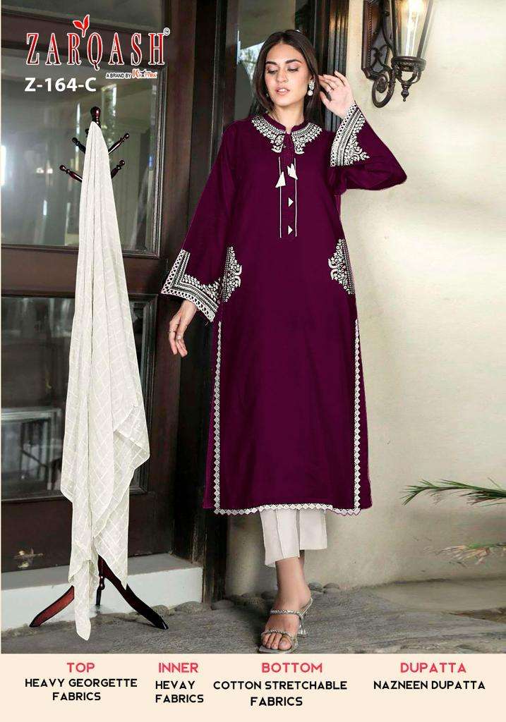 Zarqash Z 164 A To D Salwar Suits Wholesale catalog