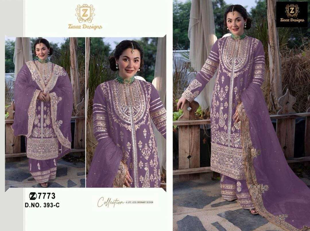 Ziaaz Designs 393 Semi Stitched Georgette Salwar Suit Wholesale catalog