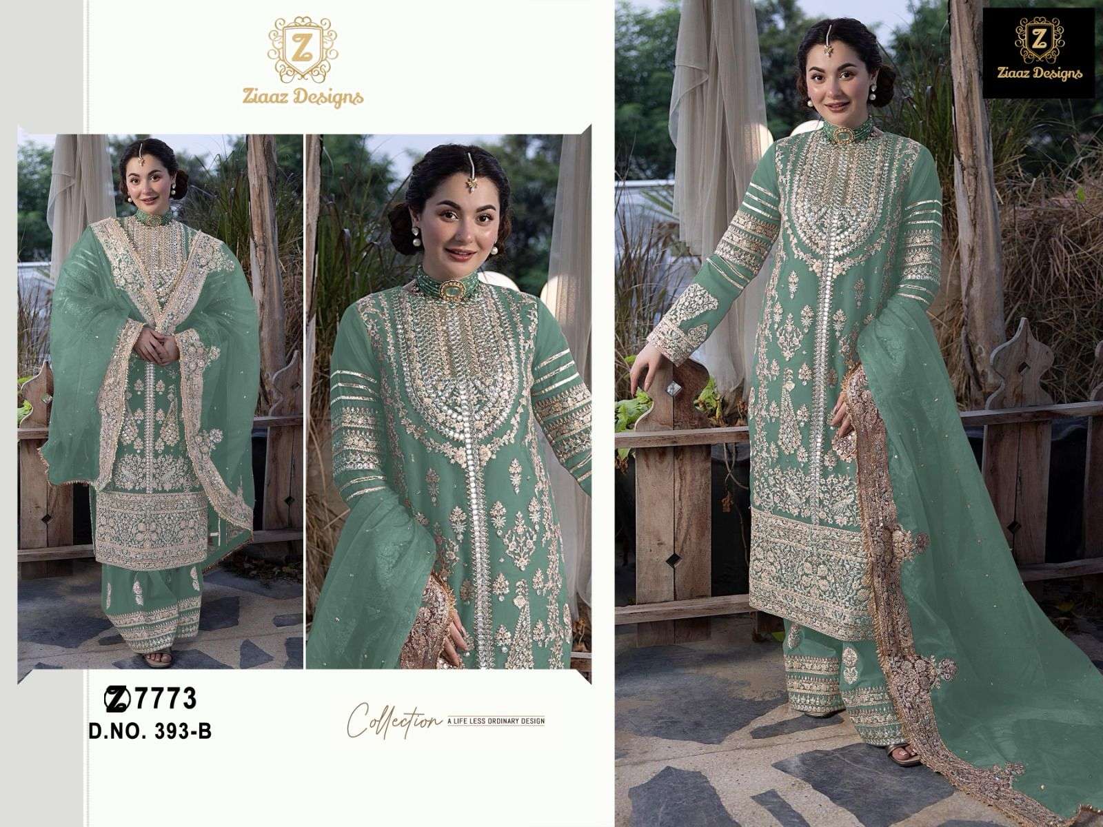 Ziaaz Designs 393 Semi Stitched Georgette Salwar Suit Wholesale catalog
