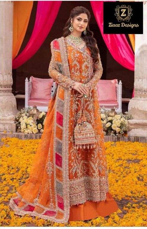Ziaaz Designs 406 Georgette Embroidered Salwar Suit Wholesale catalog