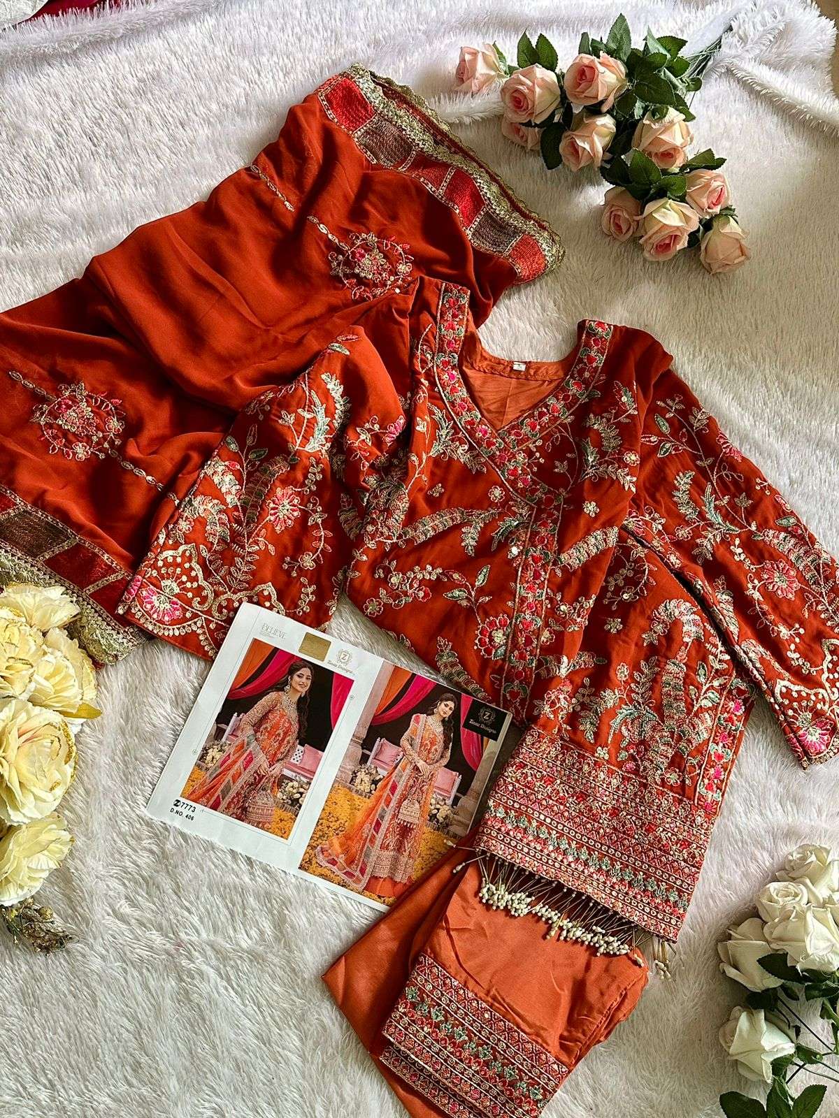 Ziaaz Designs 406 Georgette Embroidered Salwar Suit Wholesale catalog