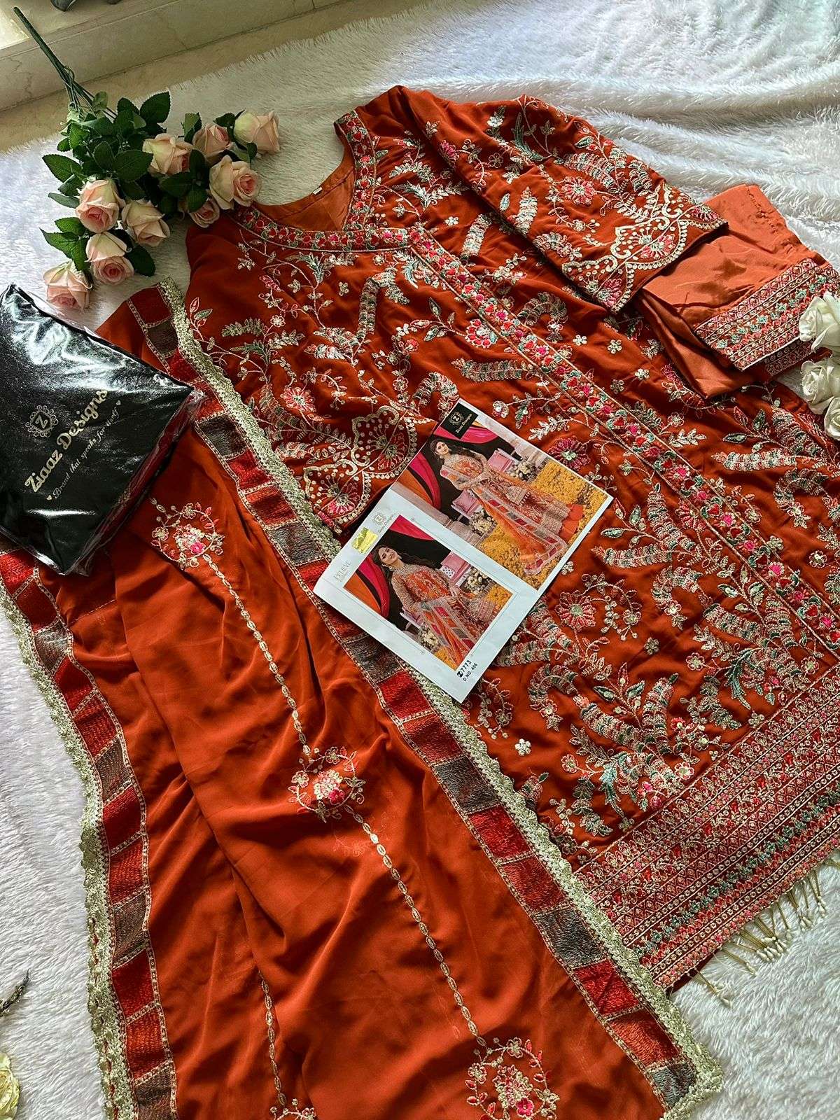 Ziaaz Designs 406 Georgette Embroidered Salwar Suit Wholesale catalog