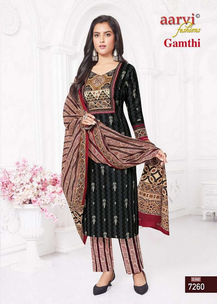 Aarvi Gamthi Vol-4 – Kurti Pant With Dupatta -Wholesale Catalog