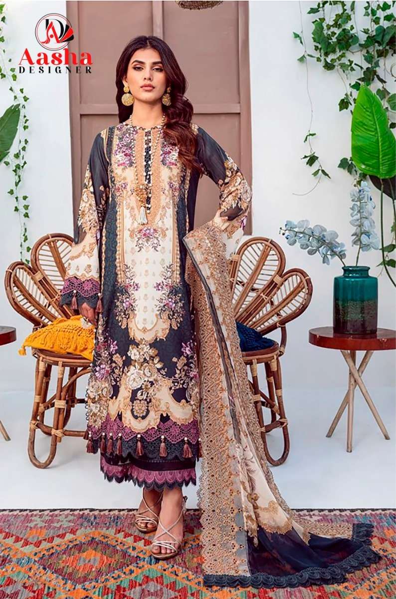 Aasha 1047 Semi Lawn Salwar Kameez Wholesale catalog