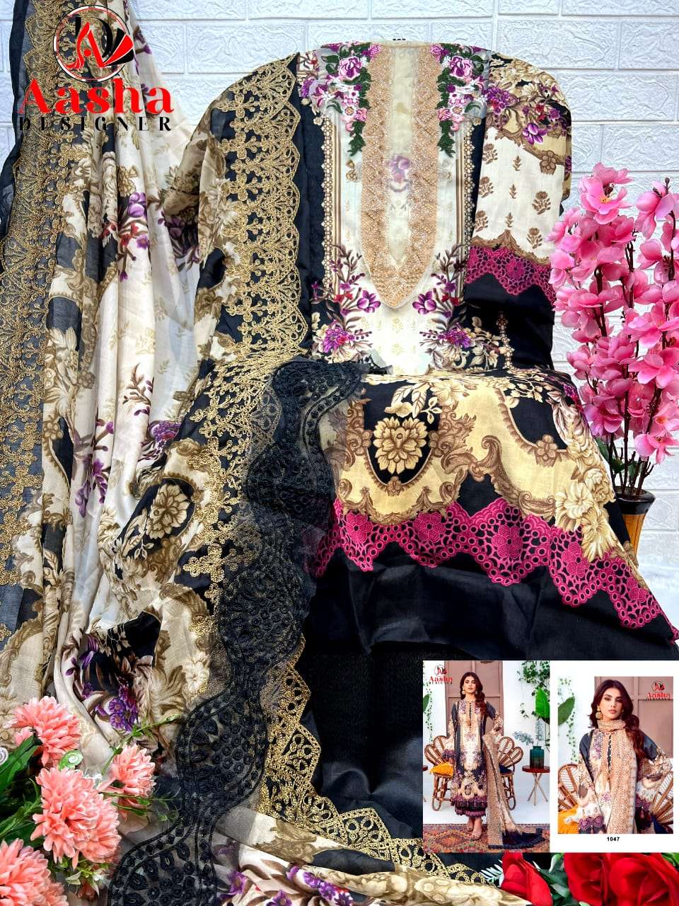 Aasha 1047 Semi Lawn Salwar Kameez Wholesale catalog