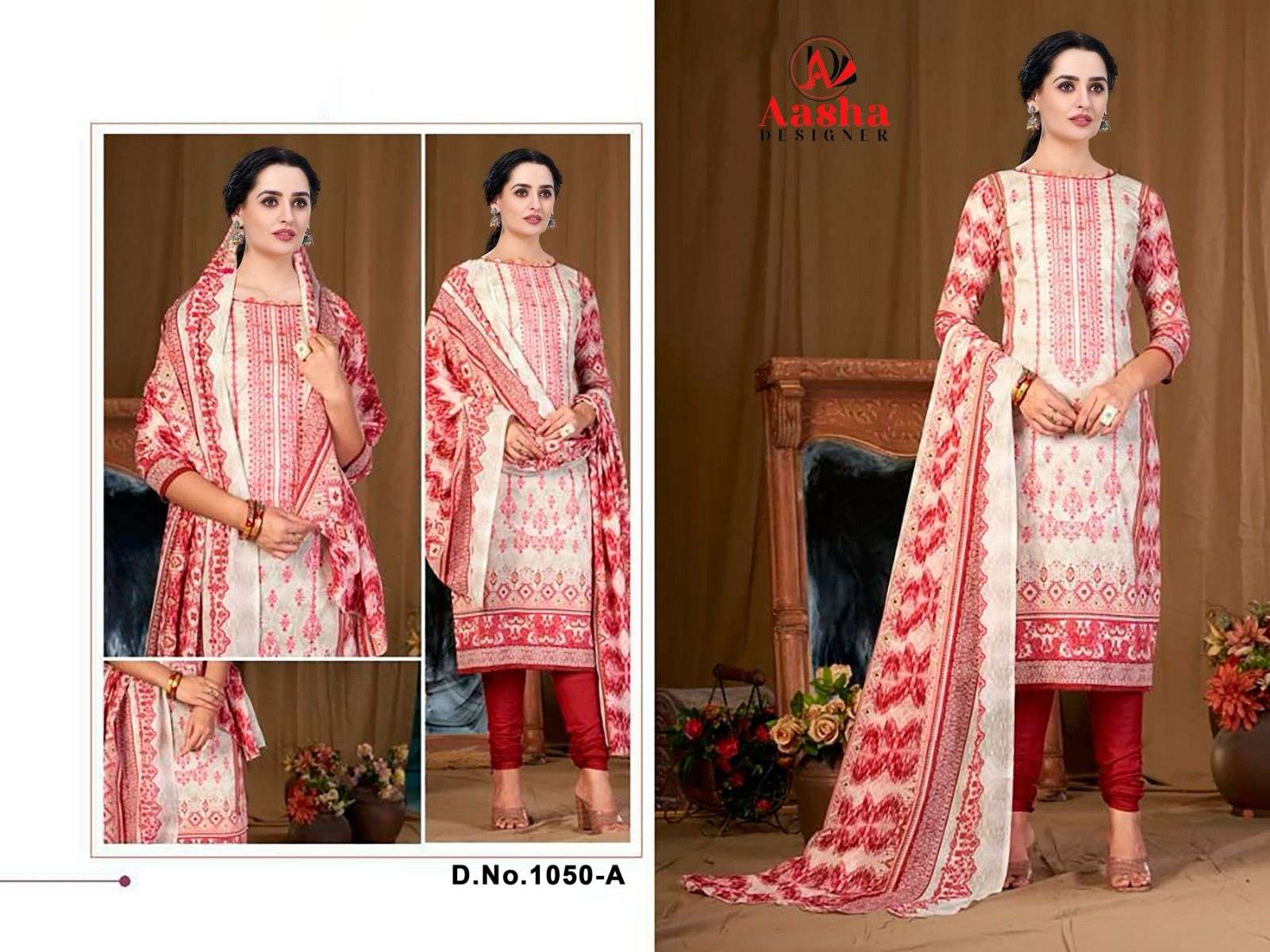Aasha Harsha Vol 3 Cotton Dupatta Salwar Kameez Wholesale catalog