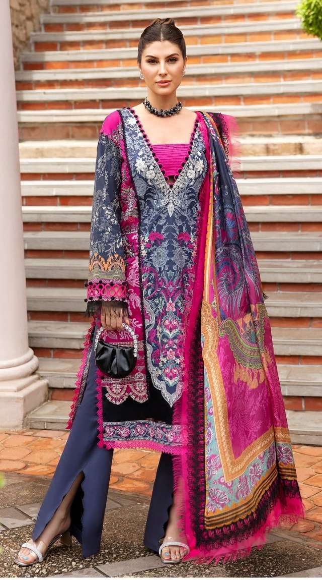 Aasha Queen Court Vol 3 Chiffon Dupatta Pakistani Suit Wholesale catalog
