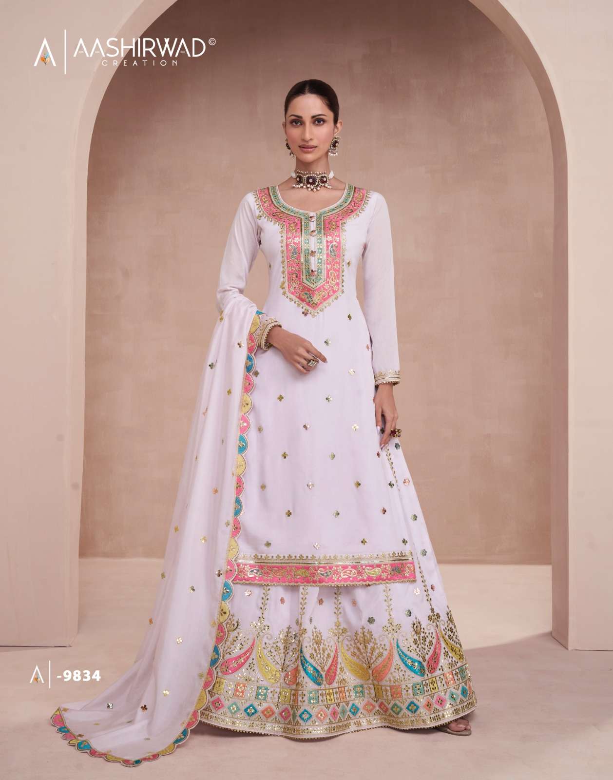 Aashirwad Gulkand Gulbaug Premium Silk Salwar Kameez Wholesale catalog