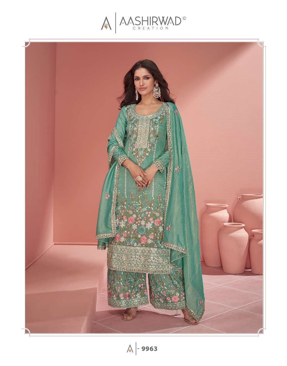 Aashirwad Gulkand Mehroon Orgenza Embroidered Salwar Kameez Wholesale catalog
