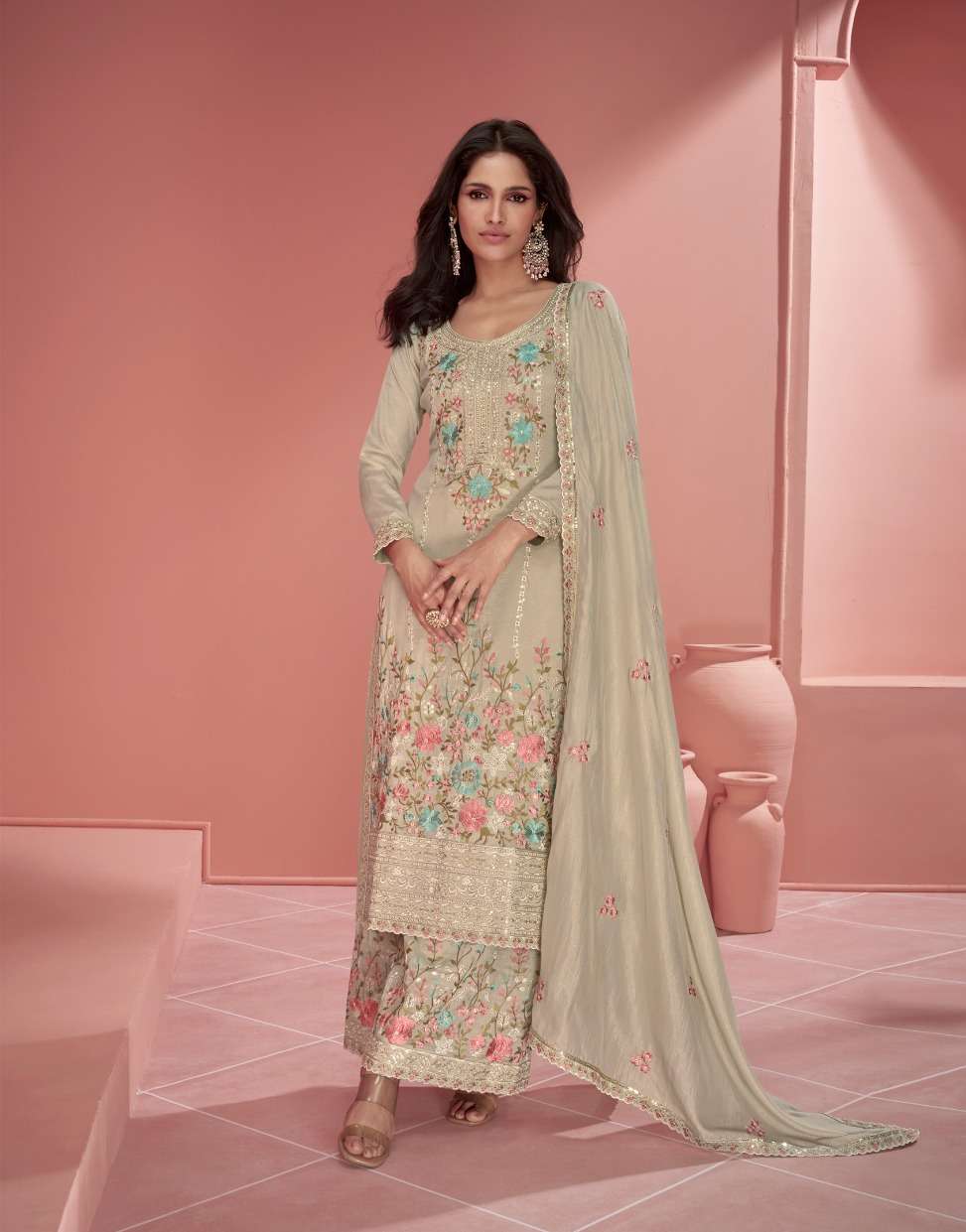 Aashirwad Gulkand Mehroon Orgenza Embroidered Salwar Kameez Wholesale catalog