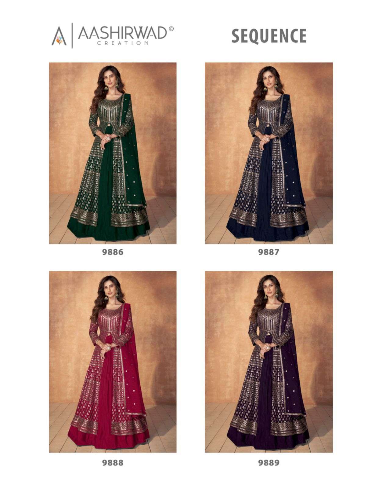 Aashirwad Gulkand Sequence Real Georgette Salwar Suits Wholesale catalog
