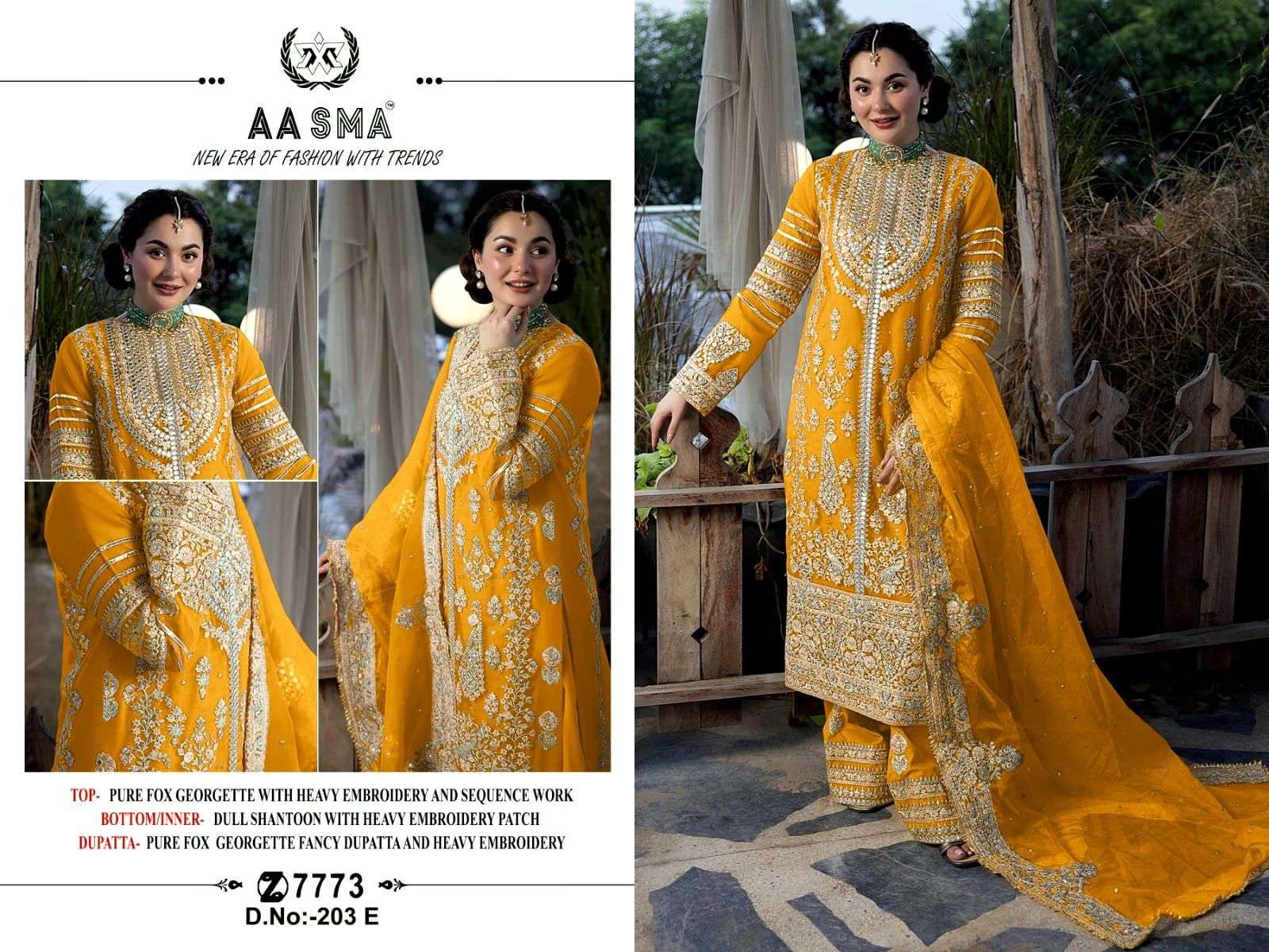 Aasma 203 E To H Hits Pakistani Suits Wholesale catalog
