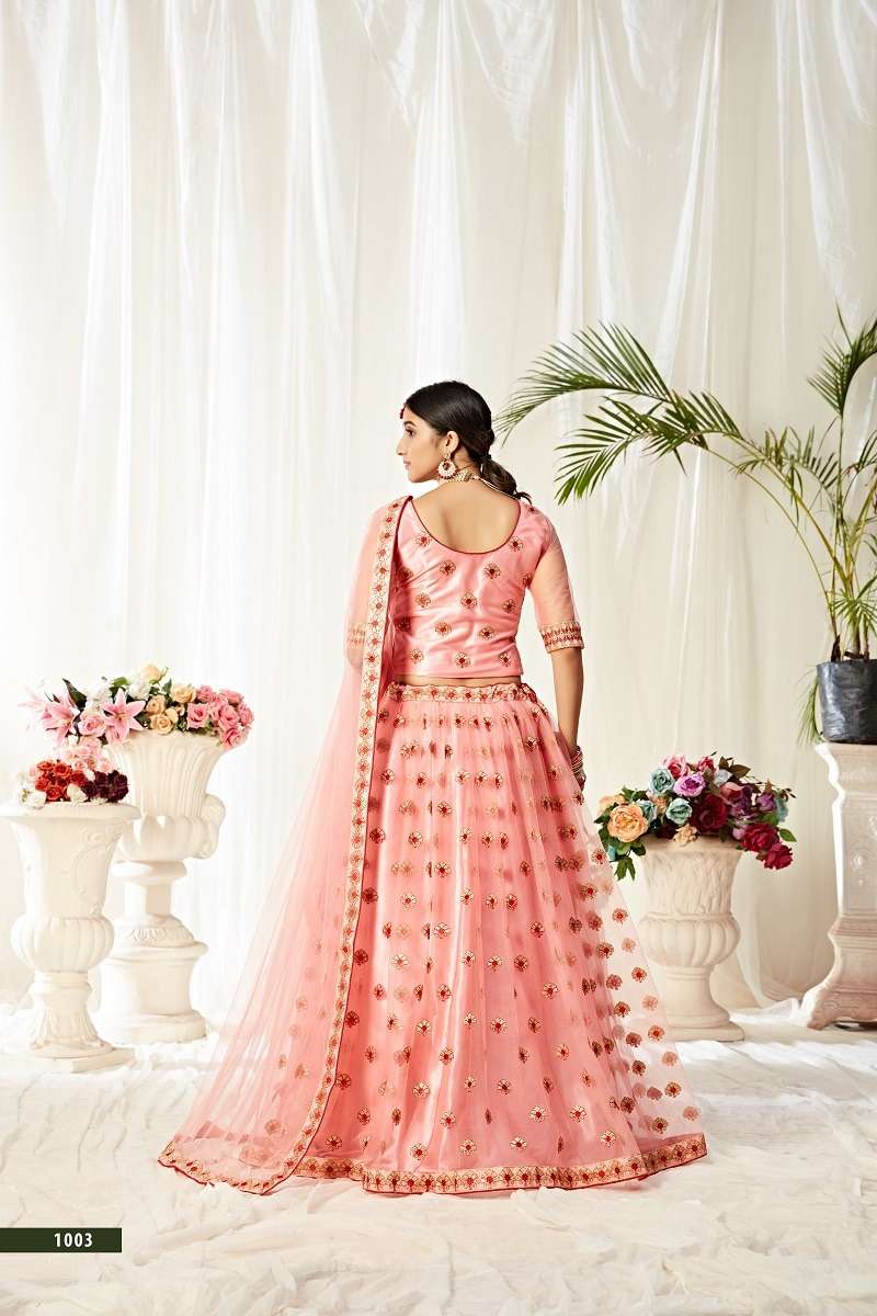 AGNILEKHA – 1003 PEACH DESIGNER PARTY WEAR LOOK HEAVY LEHENGA CHOLI Wholesale catalog