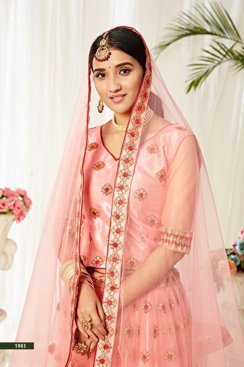 AGNILEKHA – 1003 PEACH DESIGNER PARTY WEAR LOOK HEAVY LEHENGA CHOLI Wholesale catalog