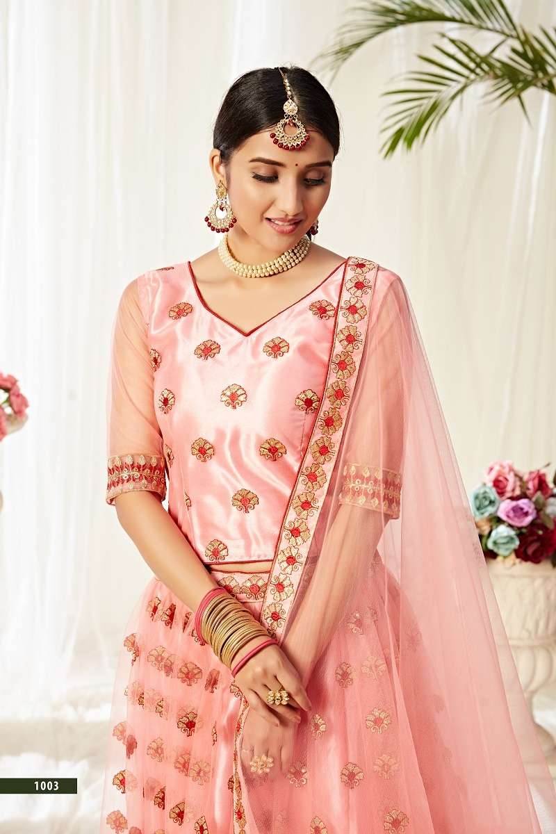 AGNILEKHA – 1003 PEACH DESIGNER PARTY WEAR LOOK HEAVY LEHENGA CHOLI Wholesale catalog
