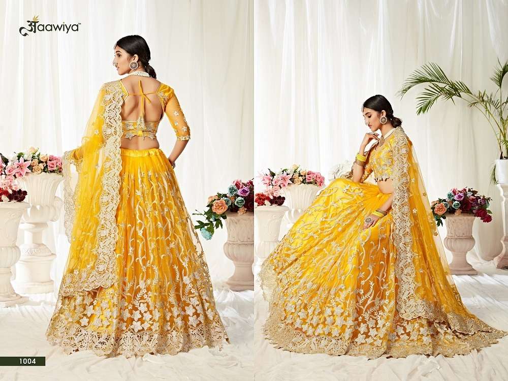 AGNILEKHA – 1004 YELLOW DESIGNER PARTY WEAR LOOK HEAVY LEHENGA CHOLI Wholesale catalog