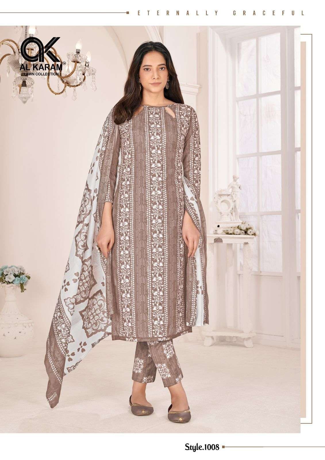 Al Karam Tamanna Signature Print Cotton Dress Material Wholesale catalog