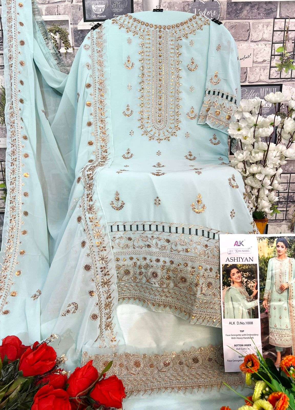 Alk Khushbu Ashiyan 1008 Salwar Kameez Wholesale catalog