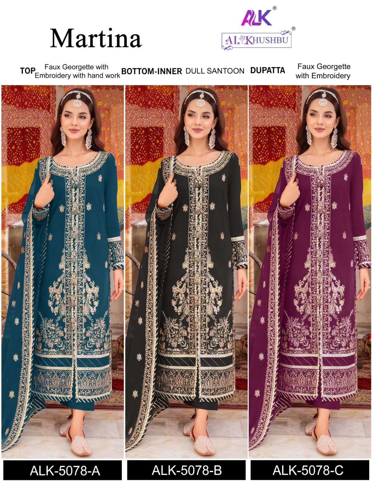 Alk Khushbu Martina 5078 Salwar Kameez Wholesale catalog