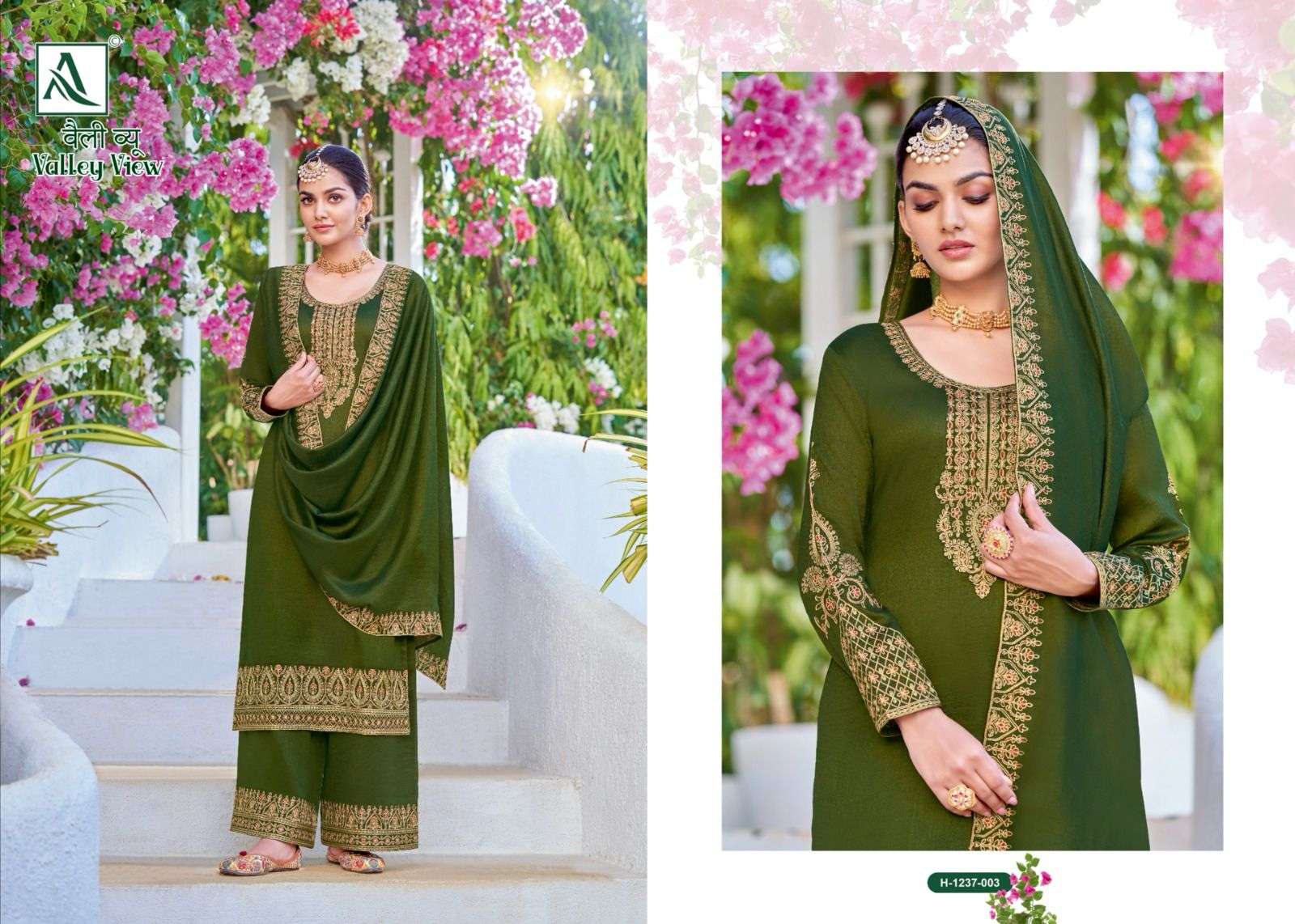 Alok Valley View Pure Vichitra Silk Designer Salwar Suits Wholesale catalog