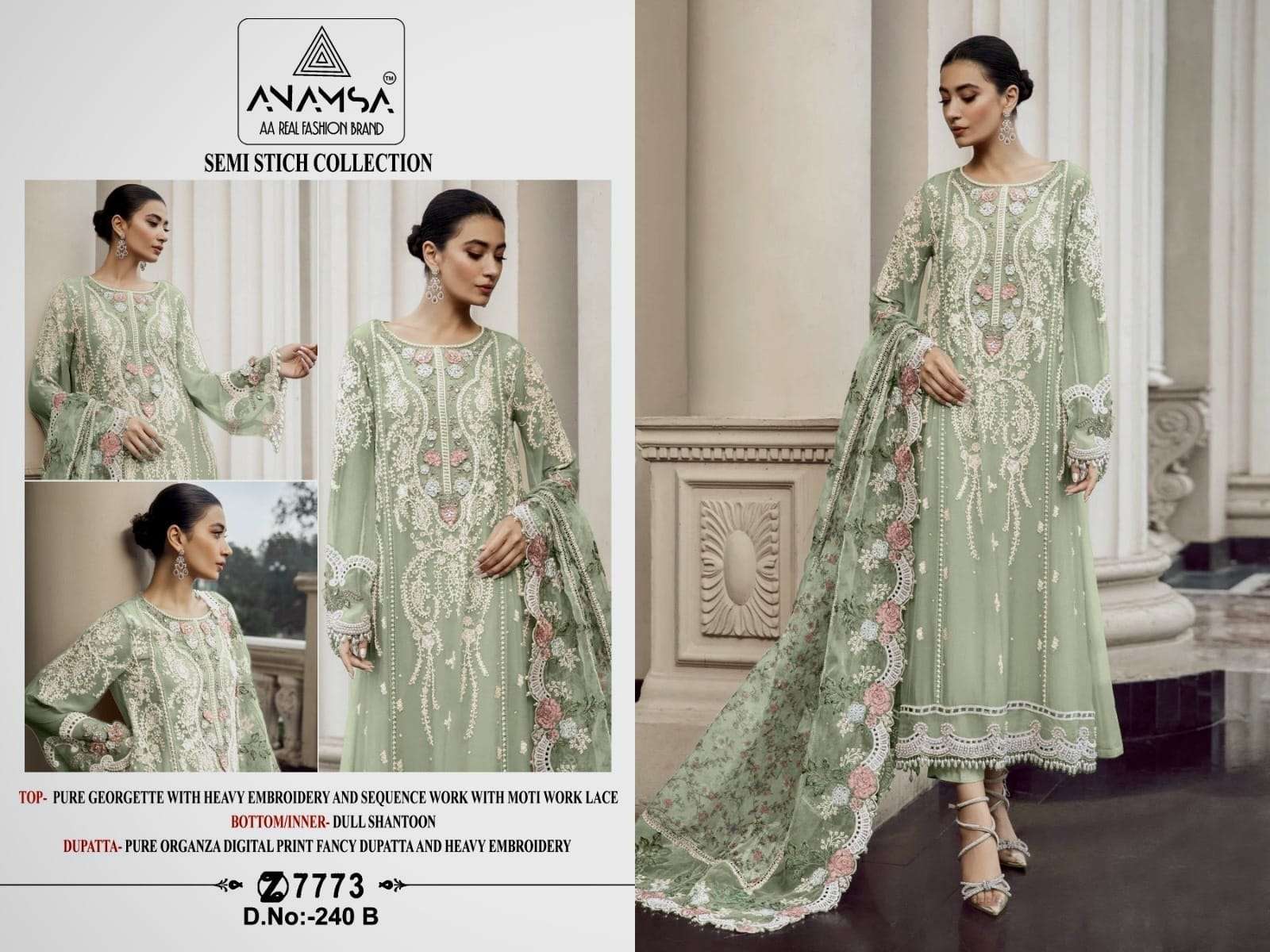 Anamsa 240 A To D Hits Colors Pakistani Suits Wholesale catalog
